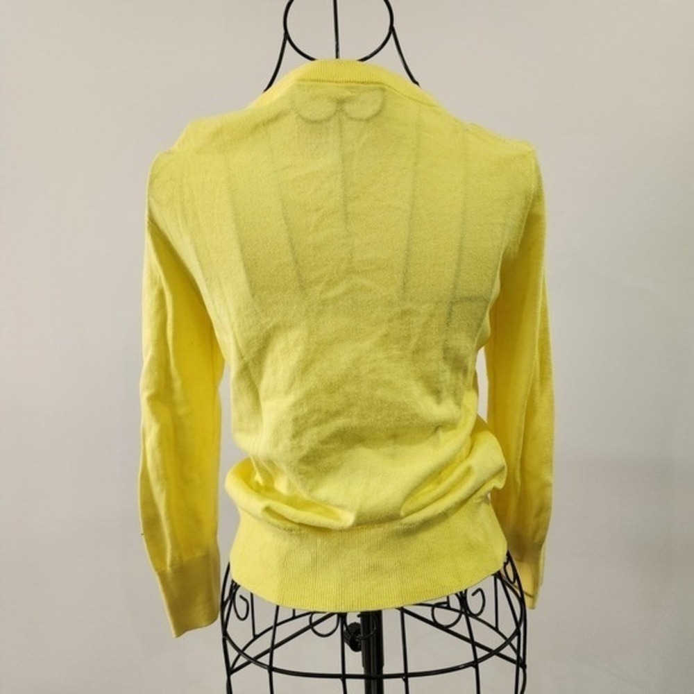 J.Crew Jackie Cardigan Sweater Bright Yellow XS Button Front Classic Knit - Picture 7 of 7